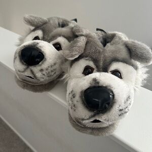 Wolf Plush Slippers